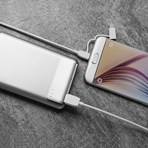 [Apple MFI Zertifiziert] GGMM 2in1 USB Lightning & Micro USB Kabel Verbindungskabel von Micro USB und Lightning Anschluss auf USB, 1M Apple Lightning Ladekabel für iPhone, iPad & iPod Rot, Android Geräte, Power Bank usw. (Weiß) - 8