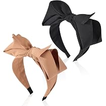 2-teiliges Set Schleifen-Stirnbänder – Elegante Haarbänder In Schwarz & Gold, Damen-Accessoire
