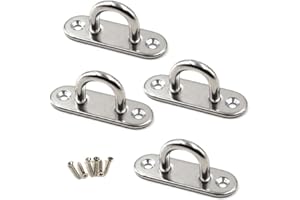 FLOMORE M8 Patère de fixation au plafond Crochet de fixation murale en acier inoxydable 304 pour balançoire de yoga, quincaillerie pour bateau Paquet de 4 (vis incluses)