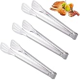 3 Pieces Stainless Steel Multifunctional Kitchen Tongs, 7 Inches | Metal BBQ Tongs, Meat Salad Tong, Serving Food Tong for Co