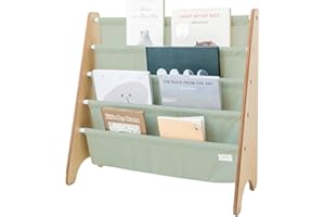 3 Sprouts - Estantería Infantil - Librería Montessori para Niños, Organizador de Libros y Juguetes - Verde