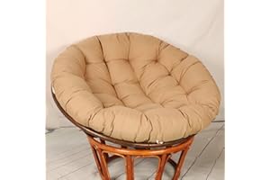 Hovoto Papasan Chair Cushion, Outdoor Cloth Swing Rattan Chair Cushion, Egg Nest Chair Pad, Rattan Swivel Chair Cushion, Overstuffed Round Padded, Seat Cushion， Khaki， 100 * 100cm