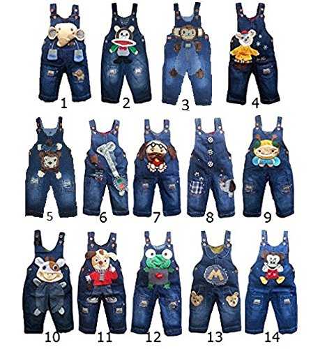 baby toddler boy girl unisex denim dungarees jeans playsuit 6-12 12-18 18-24 NEW (12-18 months, 7)
