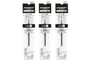 Set of 3 - Ballpoint Pen Refill for Jetstream SXN150.05 - SXR-5 Black 0.5 mm