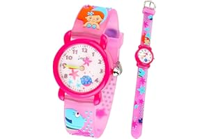 Anloo Toddler Kids Children Watch,3D Cute Cartoon Silicone Band Wristwatches Time Teacher Gifts Watches for Kids Girls Toddlers
