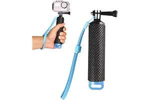 DOUKESH Mango Flotante Camara Deportiva Empuñadura Flotante para Cámara de Acción Impermeable Monopod Palo Selfie Flotante para Camara Deportiva Buceo Selfie Palo con Muñequera Ajustable Azul