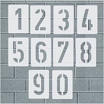Lot de 10 pochoirs numérotés de 0 à 9 - Pochoirs réutilisables en plastique pour gâteau, adresse, numéro de peinture (15,2 cm