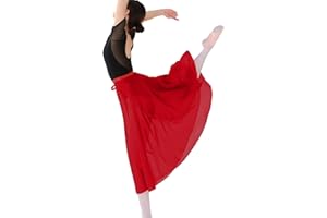MUNAFIE Jupe de Ballet en Mousseline de Soie pour Femme - Taille réglable - Cravates - Jupe de Danse pour Femme et Fille