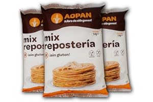 ADPAN Mix de Repostería Sin Gluten – Preparado para Postres Sin Alérgenos, Sin Gluten, Mezcla en Polvo Vegana para Repostería Casera – Pack de 3 Bolsas de 1 kg