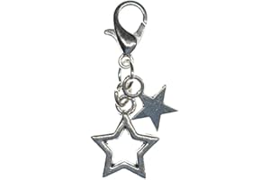 Miniblings Sternchen Weihnachten Charm 2 Sterne Stern Silber - Handmade Modeschmuck I Kettenanhänger versilbert - Bettelanhänger Bettelarmband - Anhänger für Armband