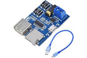 Youmile TF Tarjeta U Disco Decodificador de formato Tarjeta MP3 Módulo de reproductor de decodificación de audio de amplificador de 5 V con cable micro USB