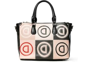 Desigual BORSA A Mano Con LOGHI Donna – Rose Multi, Beige (Beige), 15.3x23.3x33.8 cm (B x H x T)