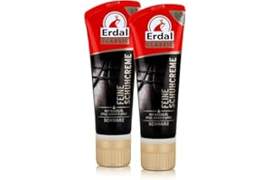 Erdal Classic Feine Schuhcreme Schwarz - Tubencreme, mit Mandelöl 75ml - Pflegt, schützt & glänzt (2er Pack)
