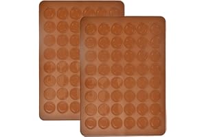 MNIXY NA 2 x Macarons Backmatte de silicona 48 cavidades antiadherentes, Macarons silicona para hornear macarons molde de silicona para macarones perfectos antiadherente molde de silicona -38 x 28 cm