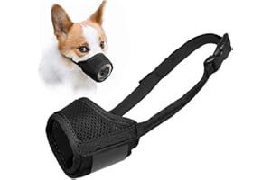 TEOZBLU Museliere pour Chiens Nylon, Anti Aboiement Anti-Morsure, Réglable, Confortable et Respirant - Noir, XL