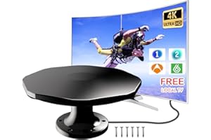 DGUPSP Antena TV para Caravana Exterior Omnidireccional Amplificador DVB-T/DVB-T2/FM/DAB TDT, Alta Ganancia 30dB 4K para RV, Remolques, Camiones, Caravanas y Barcos - Cable Coaxial de 32,8 Pies