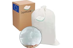 SuperKissen24. Relleno cojin de poliéster de Silicona - Relleno Muy Mullido - Relleno para Manualidades - Relleno para Almohadas, muñecas y Peluches - 500 g