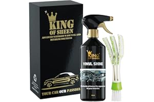 King of Sheen Vinyl Shine Car Dashboard Cleaner and Car interior Cleaner + Handy Vent Duster Brush, Effortlessly Enhance the Appearance of your Cars Interior, 500ml