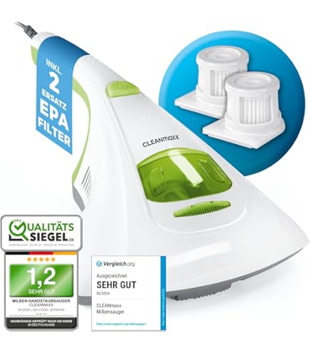 CLEANmaxx aspirateur à main anti-acariens compact avec