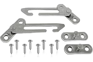 TSHAOUN 2 Pezzi Limitatore di Porta Finestra Gancio antivento per porte e finestre, Blocco di Sicurezza per Bambini in Acciaio Inossidabile, Limitatore di finestra, per Finestra Sinistra Destra