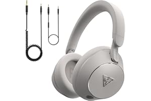 DOQAUS Over Ear Kopfhörer mit Kabel, DJ Studio Kopfhöre, 50mm Treiber, 6.35 & 3.5mm Klinke, Share-Port, DJ Headphones mit Mikrofon, HiFi-Kopfhörer für Podcast, Monitor, Handy, PC, Aufnahme,Hellgrau