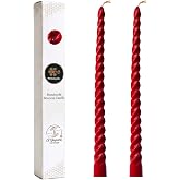 Petekoğlu Kırmızı 2 Adet 27.5 cm Konik Burgulu Balmumu Mum Şamdan Mumu Doğal Petek Balmumu Mum (Beeswax Candle)
