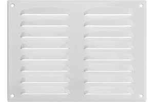 LIRAST 260x190mm Griglie D'Aerazione/Ventilazione in Metallo - Bianca Griglia D'aria con Rete Anti Insetti