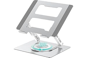 BoYata Laptopständer für Schreibtisch mit 360° Drehbarer Basis, Ergonomisch Verstellbarer Laptop Riser Halterung, Notebook Computer Ständer, Kompatibel für MacBook Pro/Air, HP, Dell, Lenovo (10-17")