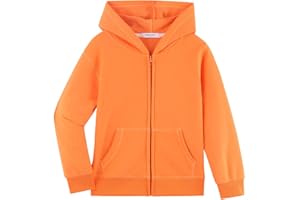 Dybker Sweat à capuche classique solide pour garçons et filles, pull de sport, série légère, coton doux pour 5-12 ans