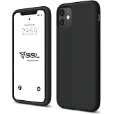 Babylonian iPhone Case Thin Liquid Silicone 3 Layer Fully Coated Soft Gel Rubber Case Cover (Black, iPhone 11)