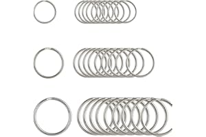 JORMFTTE Key Rings Hoops, 30 PCS Small Key Ring Round Metal Split Rings, Silver Key Ring Stainless Steel Round Key Chain Rings for Keys Organization, Jewellery Making Craft DIY Accessory