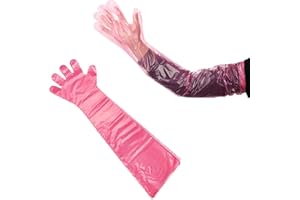 SEMINISMAR Guantes de inseminación desechables,guantes impermeables transparentes desechables,brazo largo,transparente,para inseminación artificial,exámenes veterinarios,8 piezas