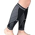 FDTY Calf Compression Sleeve Men Women - Shin Splint Compression Sleeve for Varicose Veins & Torn Calf - 1 Pair Comfortable Leg Compression Sleeve in Black Color (Large, Black)