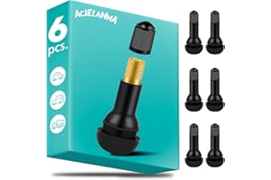 ACIELANNA 6 Piezas TR413 Válvulas de Goma Snap-In, Universal Valvulas para Neumático, Válvula Coche Tubeless para Automóviles, Motocicletas, Vehículos Todoterreno, Bicicletas