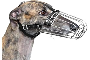 CHAMP. FOR L&J PETS UK Bozal de perro con cesta de alambre de metal para perros Collie Greyhound y similares (3D, plateado/negro)