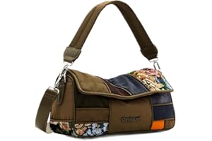 Desigual Women's Accessories - Bolsa de mano de tela, color verde, verde