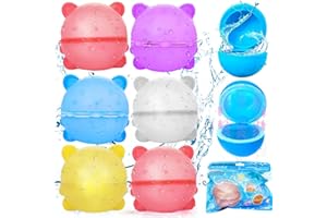 DLISHKA Globos De Agua Reutilizables,6Globos De Agua,Imanes Con Cierre AutomáTico,Juegos De Agua Para NiñOs,Para Juguetes Piscina Y Juegos De Pelota De Playa,DiversióN Infinita Para NiñOs Y Adultos. (Tigre)