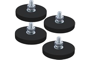 OCEUMAOA Magnet mit Gewinde Neodym Magnete Gummiert 43mm Extra Stark mit M6 Außengewinde 15kg Haftkraft Sehr Starke Magneten 4Stück