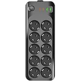 MOBEE Termal Akım Korumalı Grup Priz USB &amp; Type-C 2.1A Şarj &Ccedil;ıkışlı 10&rsquo;lu Uzaatma Kablo 10A 2500W 2 Metre 3423
