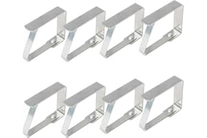 TRIXES 8PC Pack of Stainless-Steel Tablecloth Clips - Adjustable Metal Clips – Perfect for Table Buffets Food Platters Parties BBQ’s Home and Outdoor Garden
