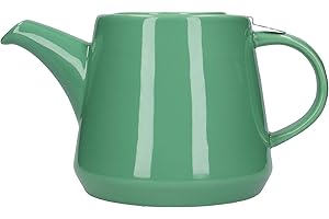 London Pottery Hi-T Juego de Tetera infusora con Filtro y Bandeja de Goteo integrada, Gres, Verde