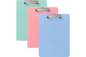 LOOKKA A4 Klemmbrett, 3 Stück Standard Letter Size Klemmbretter Mit Gummierter Metallklemme, Zwischenablage Schreibblock für Studenten