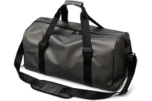 ZINGSO Gym Sport Bag Men Women, Travel Duffle Bag with Shoes Compartment and Wet Pocket, Big Capacity Weekend Overnight Bag with Shoulder Strap for Gym Sports Travel Swimming Camping (Champagne)