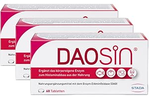 STADA DAOSiN – Nahrungsergänzungsmittel mit DAO-Enzym - unterstützt den Histamin-Abbau - 180 magensaftresistente Tabletten mit Diaminoxidase Enzym