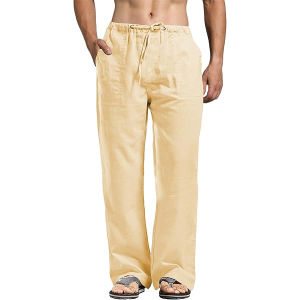 Pantaloni Uomo In Tessuto Waffle - Comodi, Elasticizzati, Vita Larga, Stile Retrò, Per Primavera E Autunno
