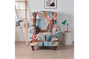 JORTUIO Funda de Sillón de Orejero Elástica 2-Piezas, Suave Elastano 1 Plaza Relax Funda de Sofá con Funda de Cojín, Fundas Protector de Butaca para Dormitorio, Recepción, Club (Color : #21)