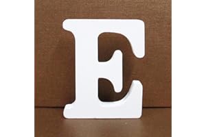 Gspirit Decorativo De Madera Letras, Pared Letras 26 Letras Madera Alfabeto para Niños Bebé Nombre Cumpleaños Fiesta Boda Casa Decoración (E)