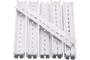 Keadic 15Pcs DIN Rail Slotted Aluminum RoHS Assortment Kit, 9.8 Inches Long 35mm Wide 7.5mm High