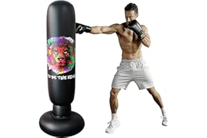 LncBoc Sac de Boxe Gonflable, 160cm Sac De Frappe, Sac Boxe Pied Debout, Punching Ball pour Pratiquer Karaté, Taekwondo