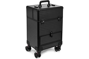 SEVICO Kosmetikkoffer Schminkkoffer Beauty Make-up Case Multikoffer professioneller Make-up Rollkoffer Organizer für die Reise abschließbare Friseurkoffer mit 360° drehbaren Rollen B:34xT:24,5xH:50 cm